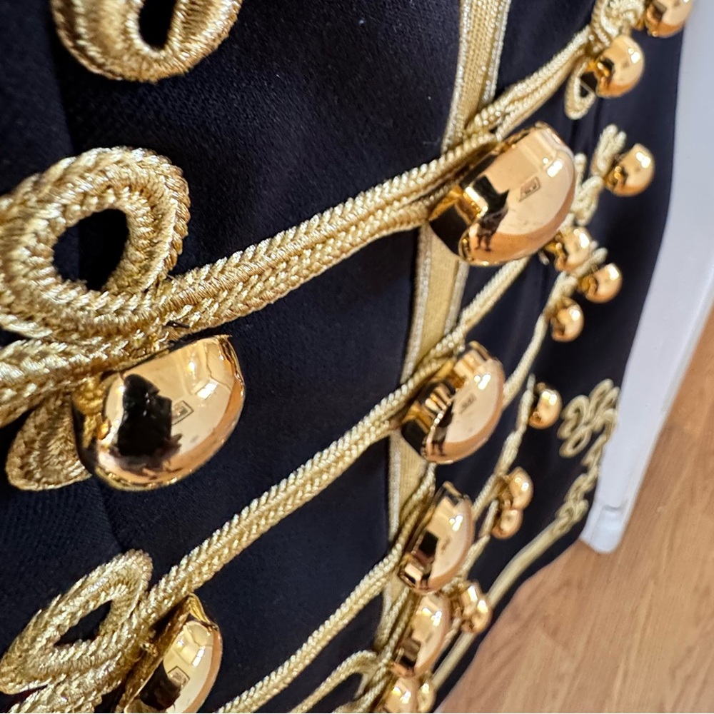 Dolce & Gabbana Runway Black Mini Dress with Gold Embellishment size IT 44 - Picture 15 of 16